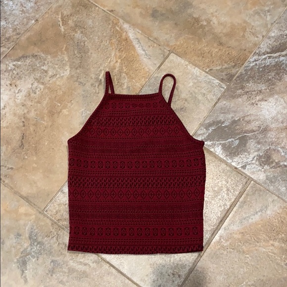 Garage Tops - Burgundy/black crop top